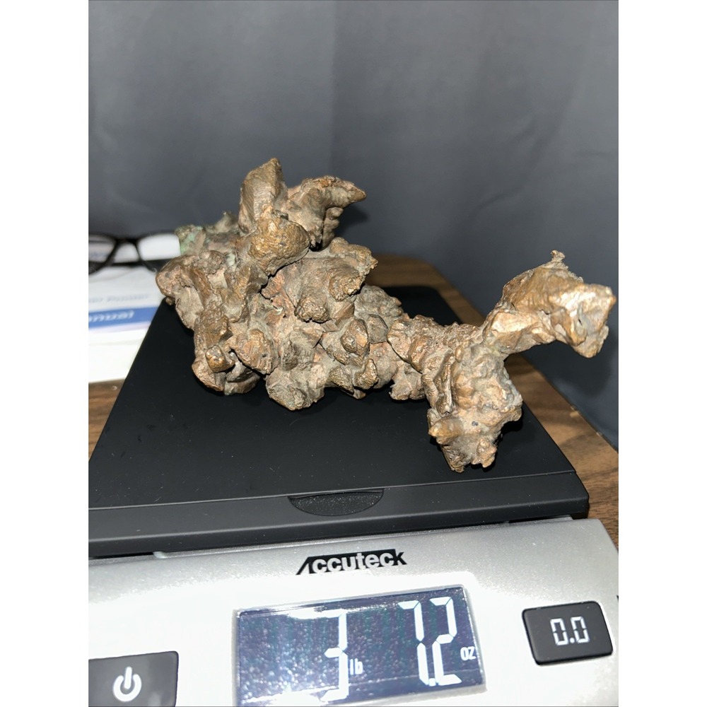 Unique 3.72 Pounds Michigan Native Copper Piece - Keweenaw Peninsula Michigan